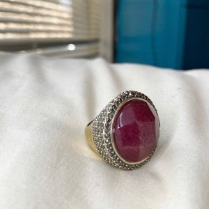 Lucky Brand Large Red Stone Ring